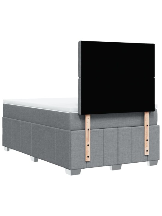 Box spring postel s matrací světle šedá 120 x 200 cm textil