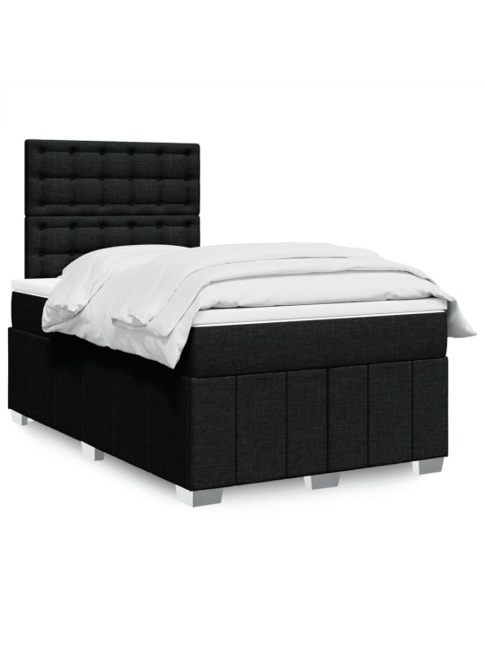 Box spring postel s matrací černá 120x200 cm textil