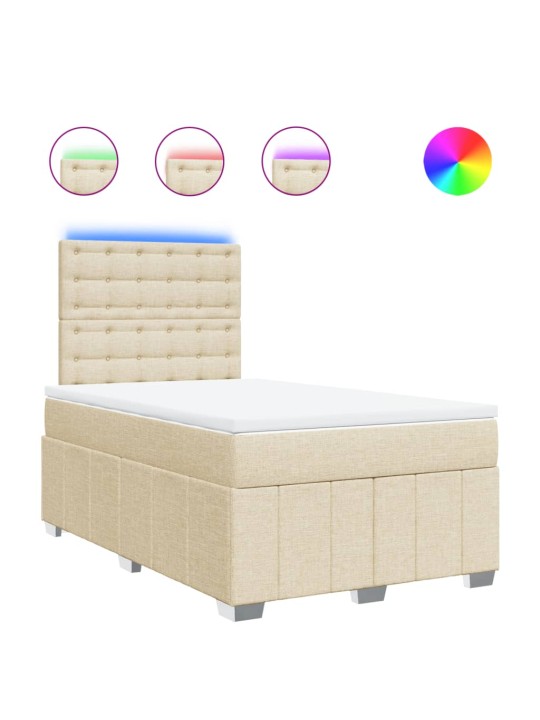 Box spring postel s matrací krémová 120x200 cm textil