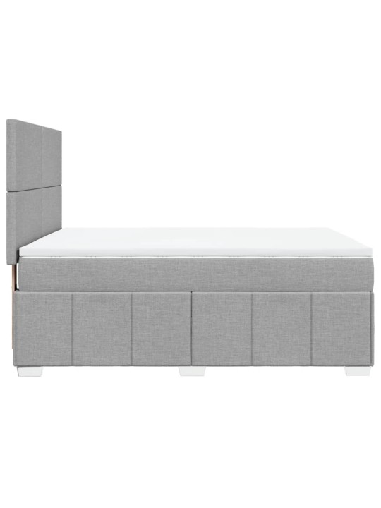Box spring postel s matrací světle šedá 140 x 190 cm textil