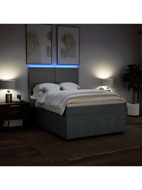 Box spring postel s matrací tmavě šedý 140 x 190 cm textil