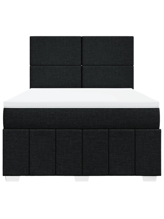 Box spring postel s matrací černá 140 x 190 cm textil