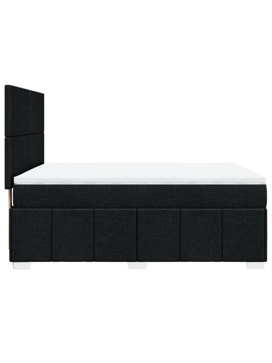 Box spring postel s matrací černá 140 x 190 cm textil
