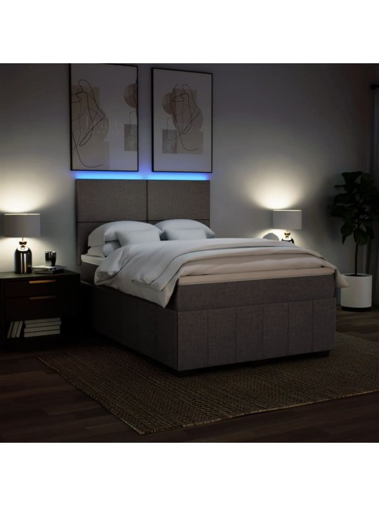 Box spring postel s matrací taupe 140x190 cm textil