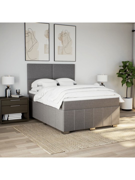 Box spring postel s matrací taupe 140x190 cm textil