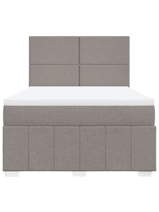 Box spring postel s matrací taupe 140x190 cm textil
