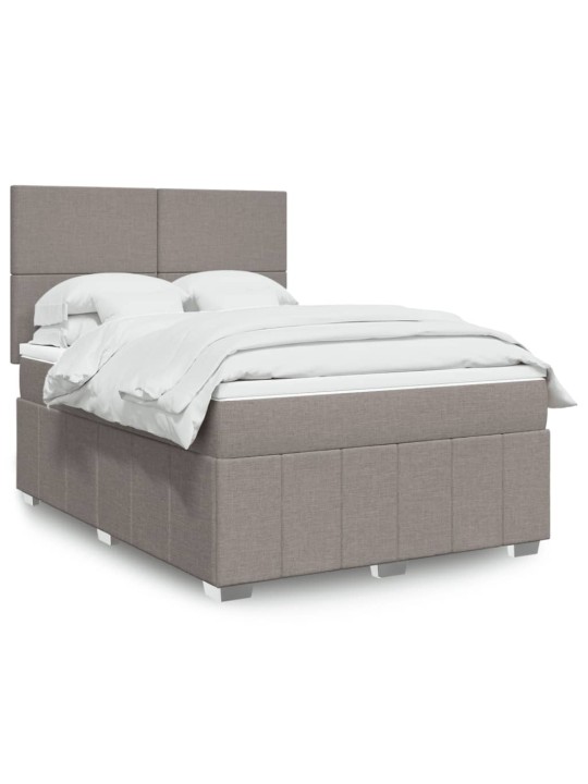 Box spring postel s matrací taupe 140x190 cm textil
