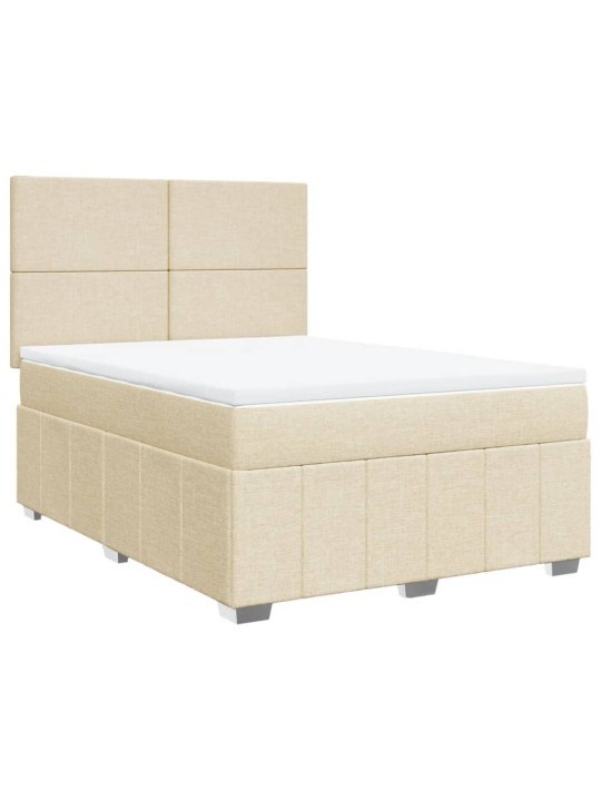 Box spring postel s matrací krémová 140x190 cm textil