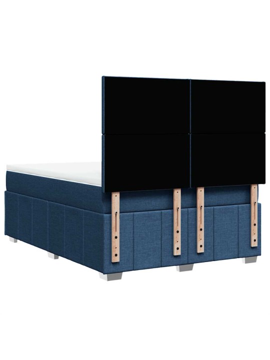 Box spring postel s matrací modrá 140x190 cm textil