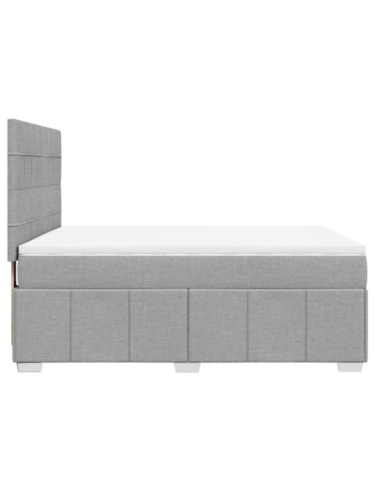 Box spring postel s matrací světle šedá 140 x 190 cm textil