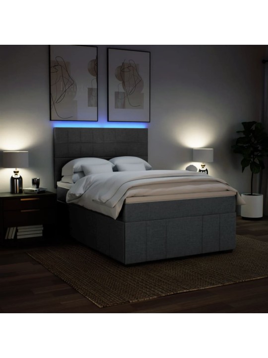 Box spring postel s matrací tmavě šedý 140 x 190 cm textil