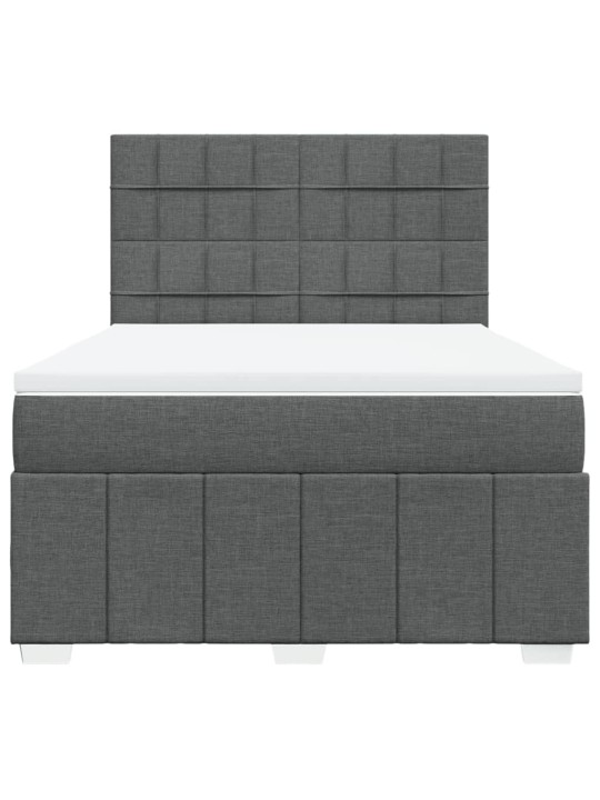 Box spring postel s matrací tmavě šedý 140 x 190 cm textil