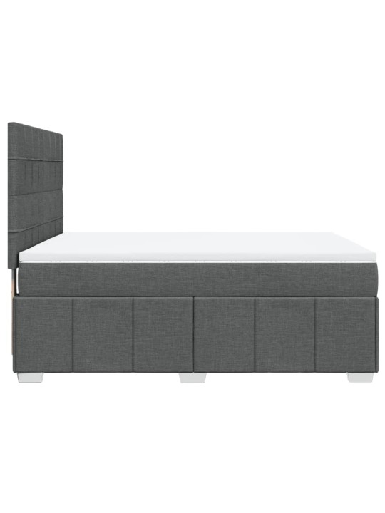Box spring postel s matrací tmavě šedý 140 x 190 cm textil