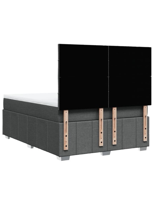 Box spring postel s matrací tmavě šedý 140 x 190 cm textil