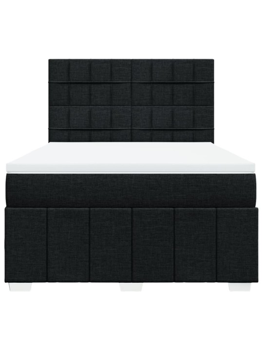 Box spring postel s matrací černá 140 x 190 cm textil
