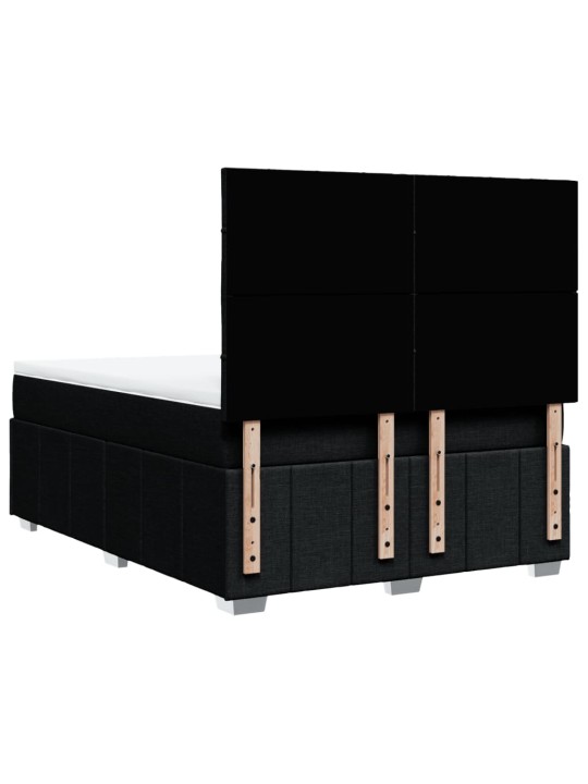 Box spring postel s matrací černá 140 x 190 cm textil