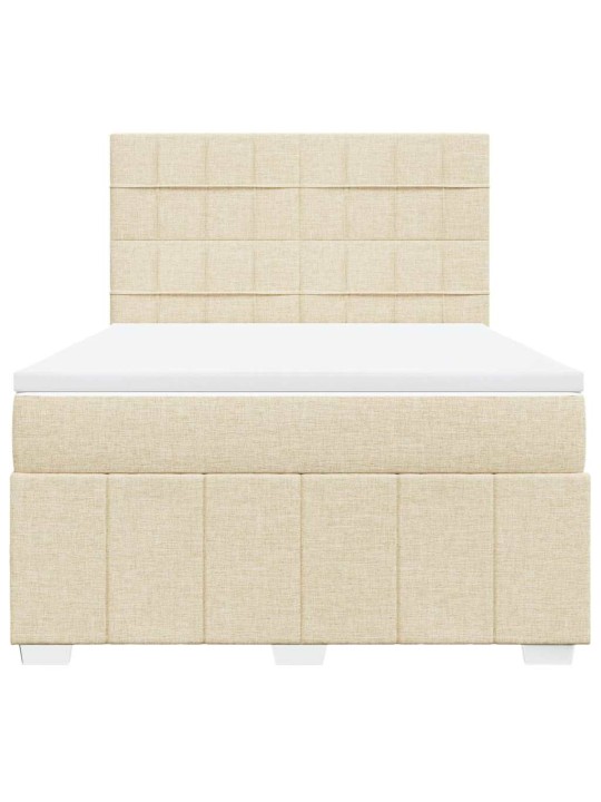 Box spring postel s matrací krémová 140x190 cm textil