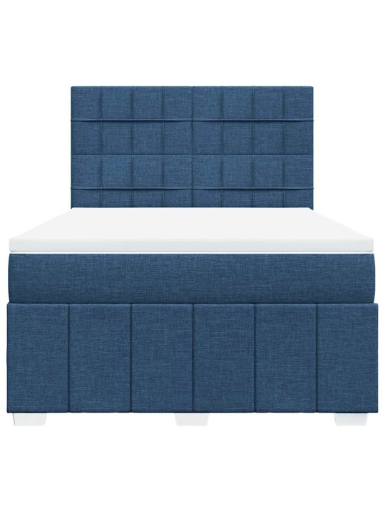 Box spring postel s matrací modrá 140x190 cm textil