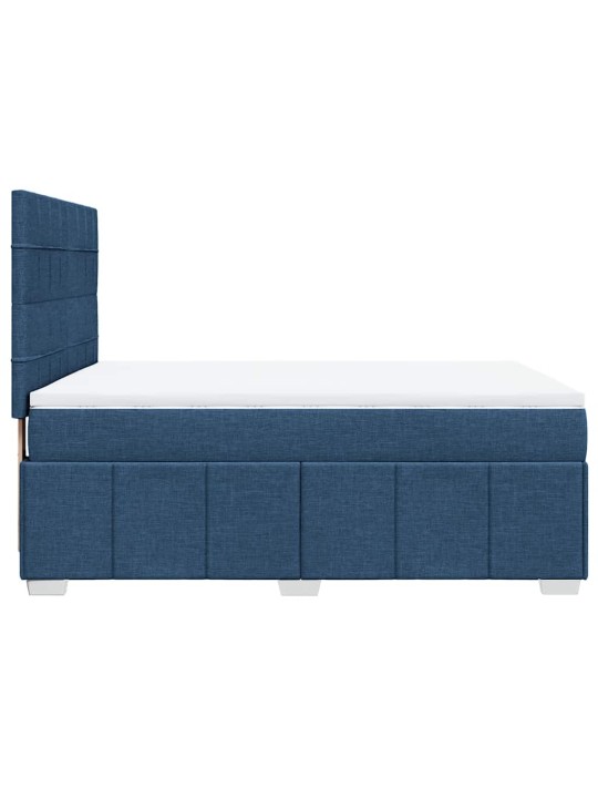 Box spring postel s matrací modrá 140x190 cm textil