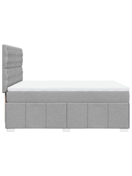 Box spring postel s matrací světle šedá 140 x 190 cm textil