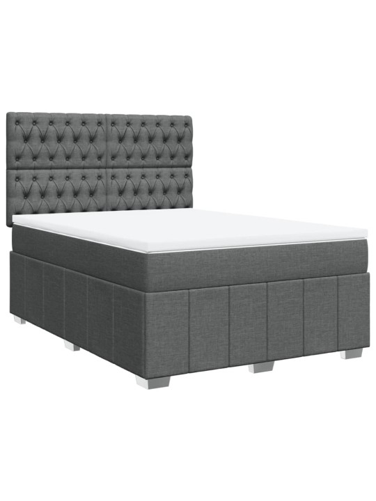 Box spring postel s matrací tmavě šedý 140 x 190 cm textil