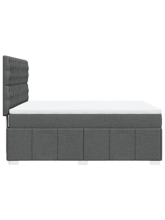Box spring postel s matrací tmavě šedý 140 x 190 cm textil