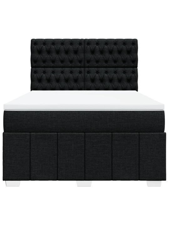 Box spring postel s matrací černá 140 x 190 cm textil