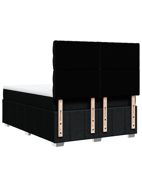 Box spring postel s matrací černá 140 x 190 cm textil