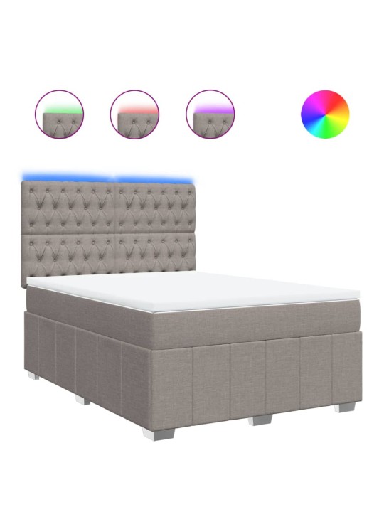 Box spring postel s matrací taupe 140x190 cm textil