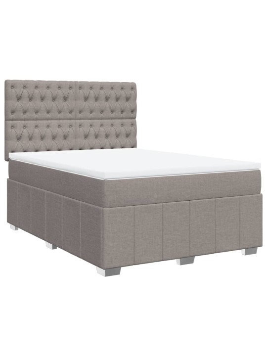 Box spring postel s matrací taupe 140x190 cm textil