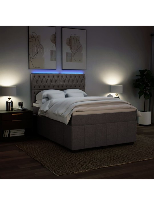 Box spring postel s matrací taupe 140x190 cm textil