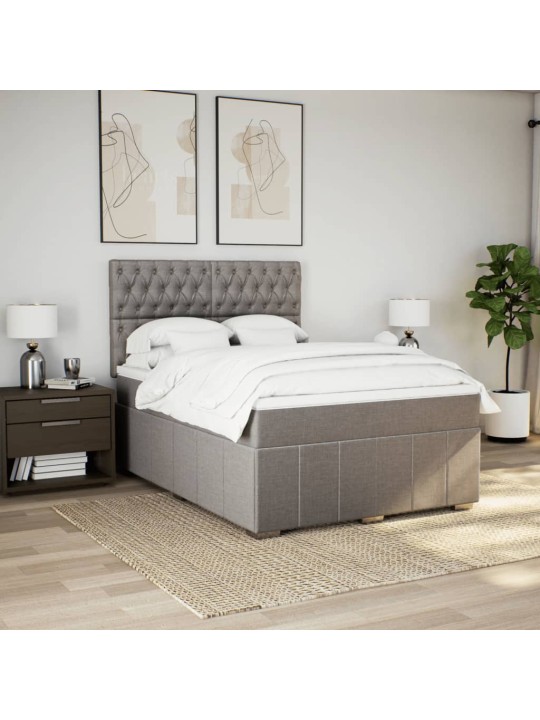 Box spring postel s matrací taupe 140x190 cm textil