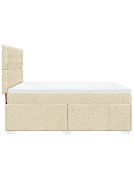 Box spring postel s matrací krémová 140x190 cm textil