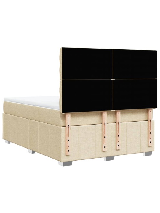 Box spring postel s matrací krémová 140x190 cm textil
