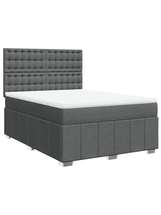 Box spring postel s matrací tmavě šedý 140 x 190 cm textil