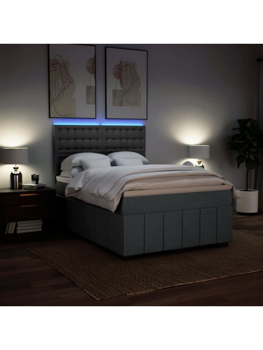 Box spring postel s matrací tmavě šedý 140 x 190 cm textil