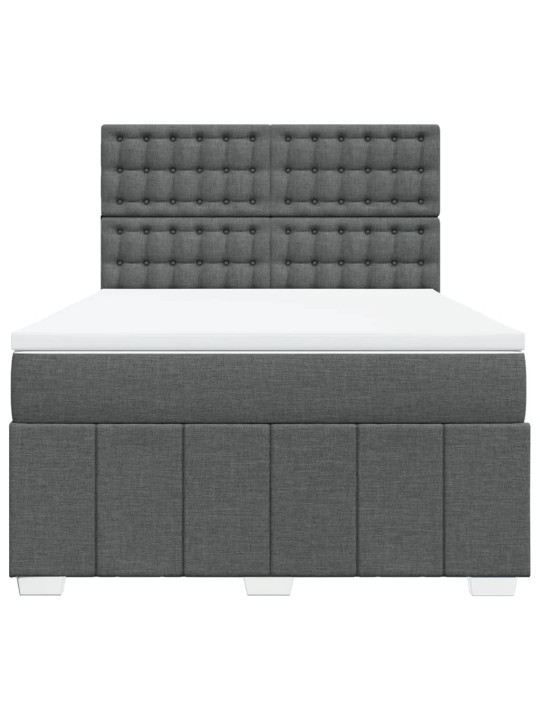Box spring postel s matrací tmavě šedý 140 x 190 cm textil