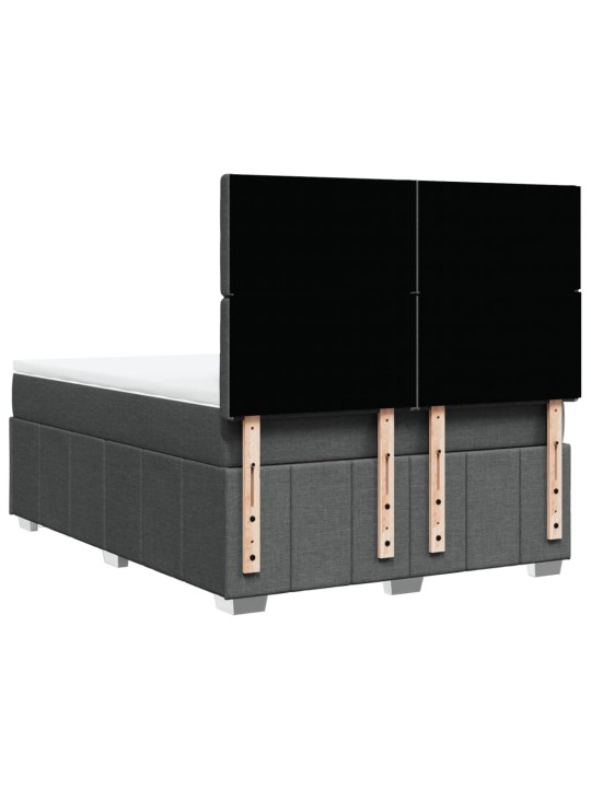 Box spring postel s matrací tmavě šedý 140 x 190 cm textil