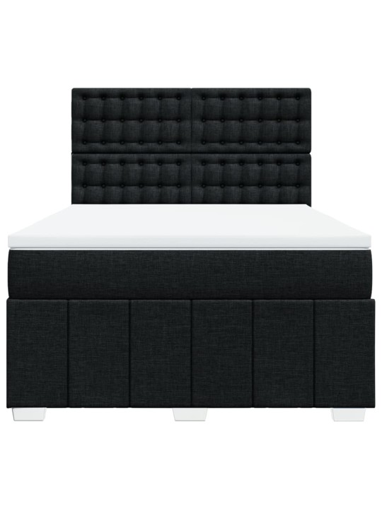 Box spring postel s matrací černá 140 x 190 cm textil