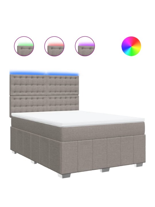 Box spring postel s matrací taupe 140x190 cm textil