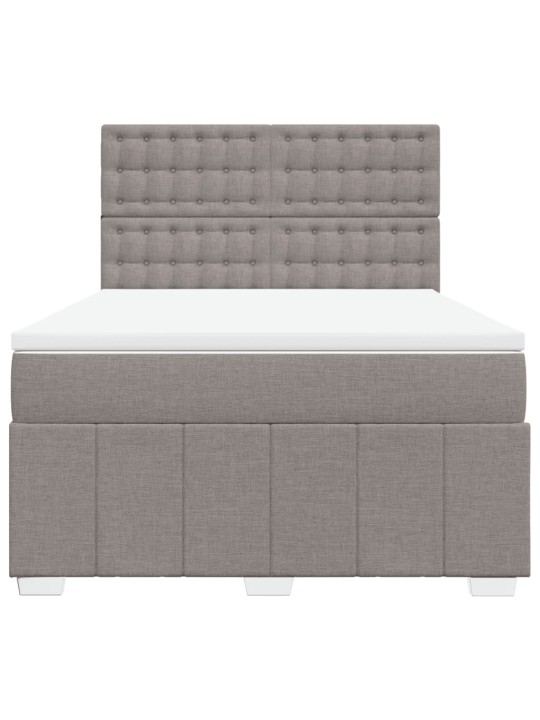 Box spring postel s matrací taupe 140x190 cm textil