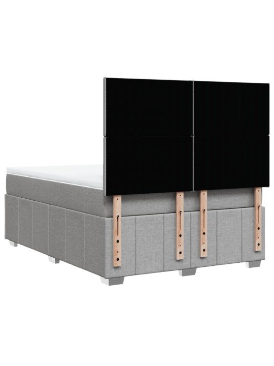 Box spring postel s matrací světle šedá 140 x 200 cm textil