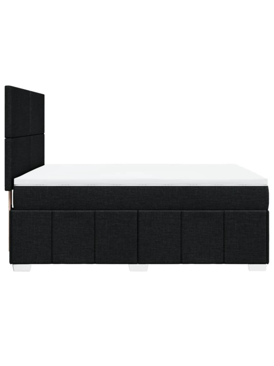 Box spring postel s matrací černá 140x200 cm textil