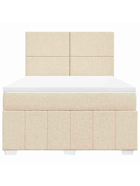 Box spring postel s matrací krémová 140x200 cm textil