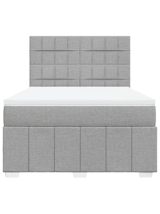 Box spring postel s matrací světle šedá 140 x 200 cm textil