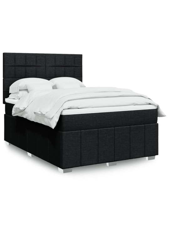 Box spring postel s matrací černá 140x200 cm textil