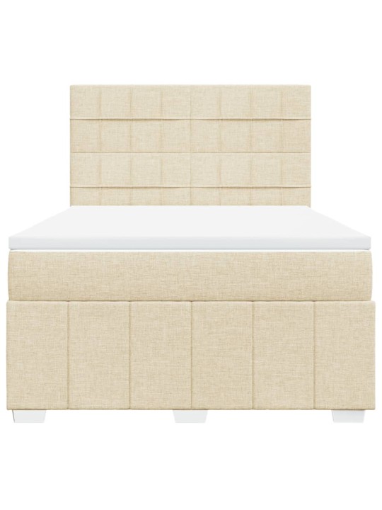 Box spring postel s matrací krémová 140x200 cm textil