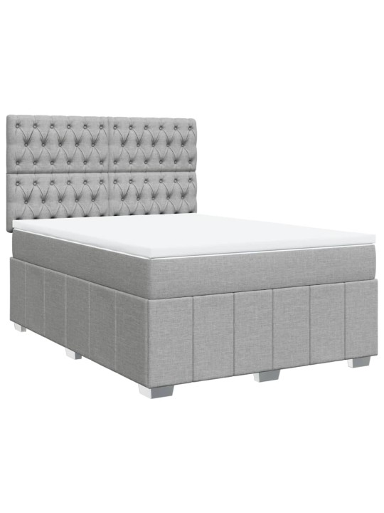 Box spring postel s matrací světle šedá 140 x 200 cm textil