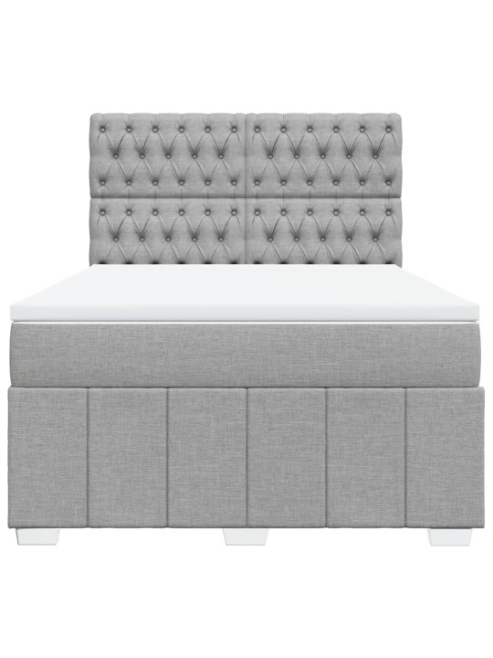 Box spring postel s matrací světle šedá 140 x 200 cm textil