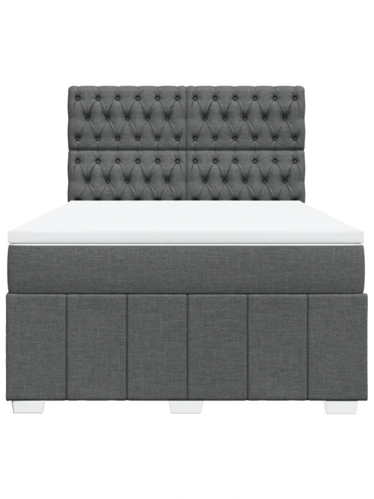 Box spring postel s matrací tmavě šedá 140x200 cm textil